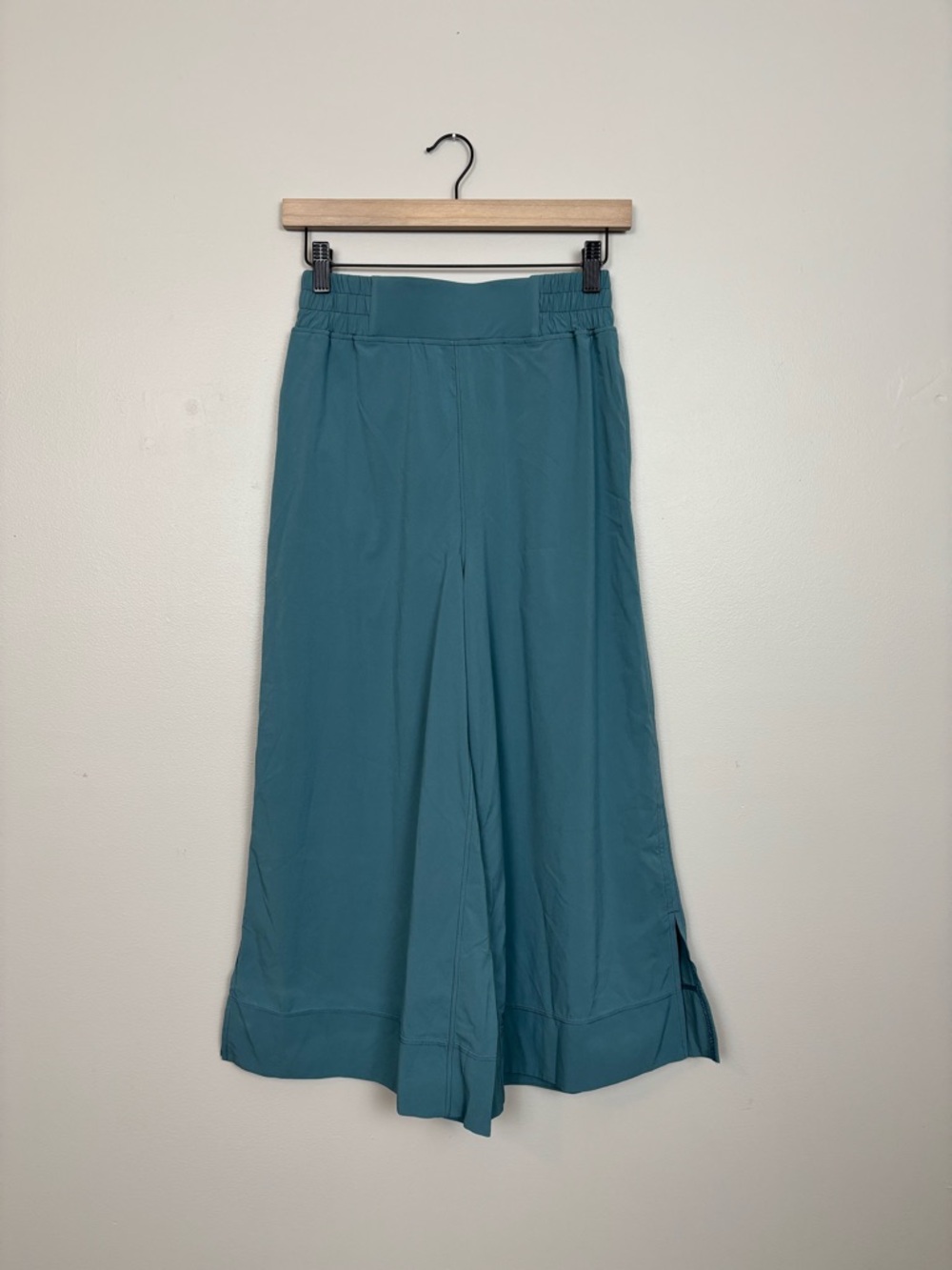 HALARA Pants XS Blue Cropped Wide Leg High Rise Flowy Pull On Casual Comfort